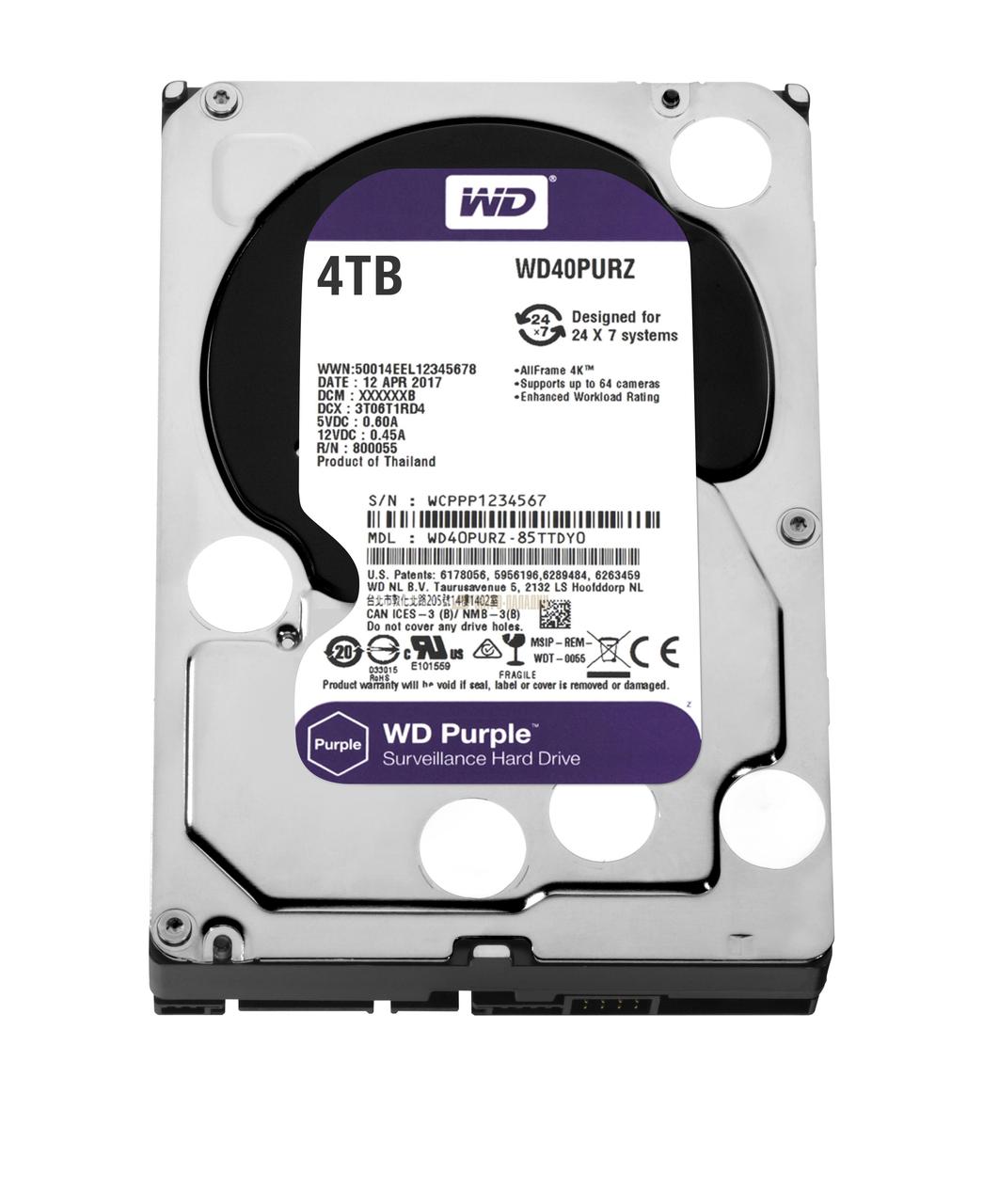 

Жесткий диск WD (WD4NPURZ) - 3.5", 4TB, 64Mb