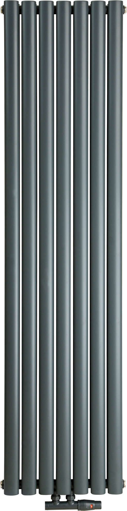 

Радиатор трубчатый LUXRAD Oval, вертикальный, 1700x410x50 мм, ZDC (нп 50мм), антрацит RAL7016 матовый + крепления