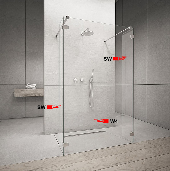 

Фронтальна частина душової кабіни Radaway Euphoria Walk-in W4 120 (383144-01-01)