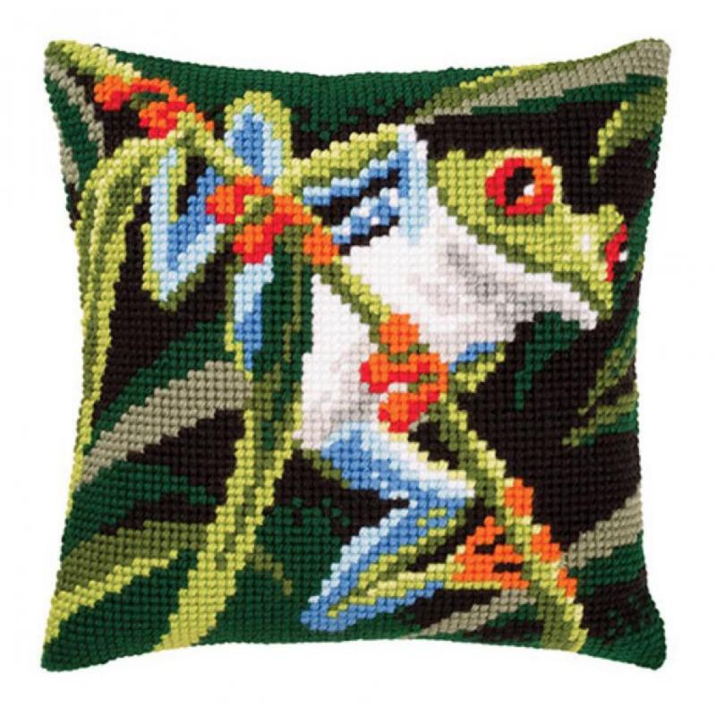 

Набор для вышивания крестом (подушка) Vervaco Red eyed frog Красноглазая лягушка PN-0145157