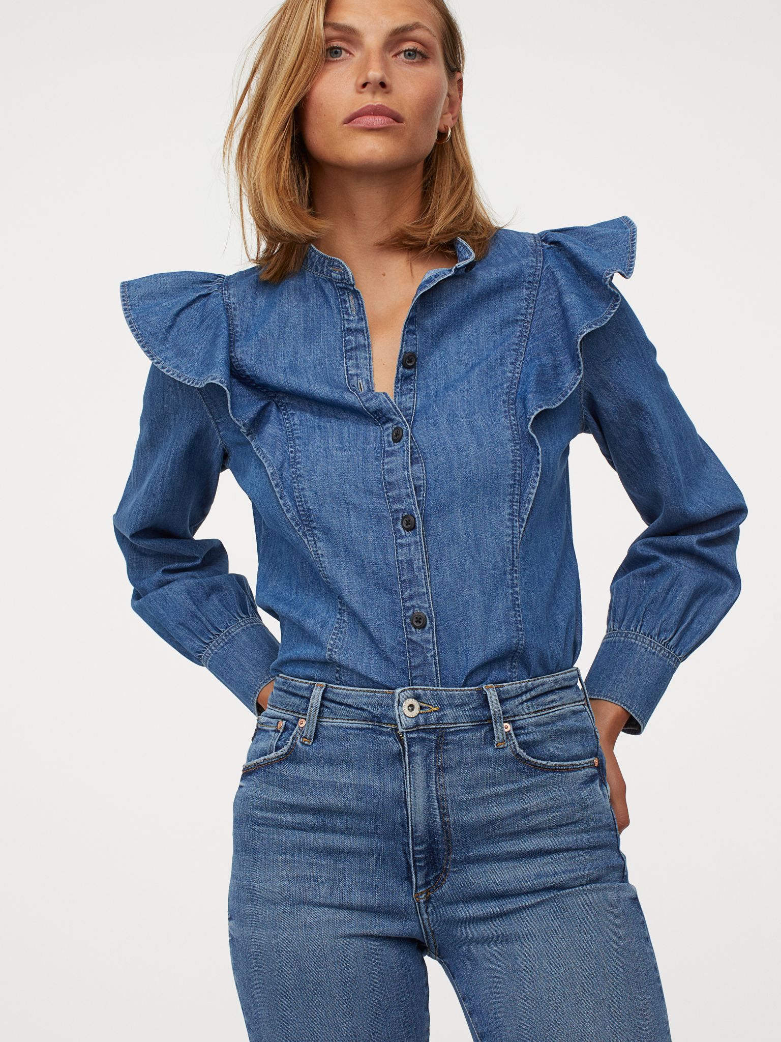 

Рубашка джинсовая H&M 8957922dm L Синяя