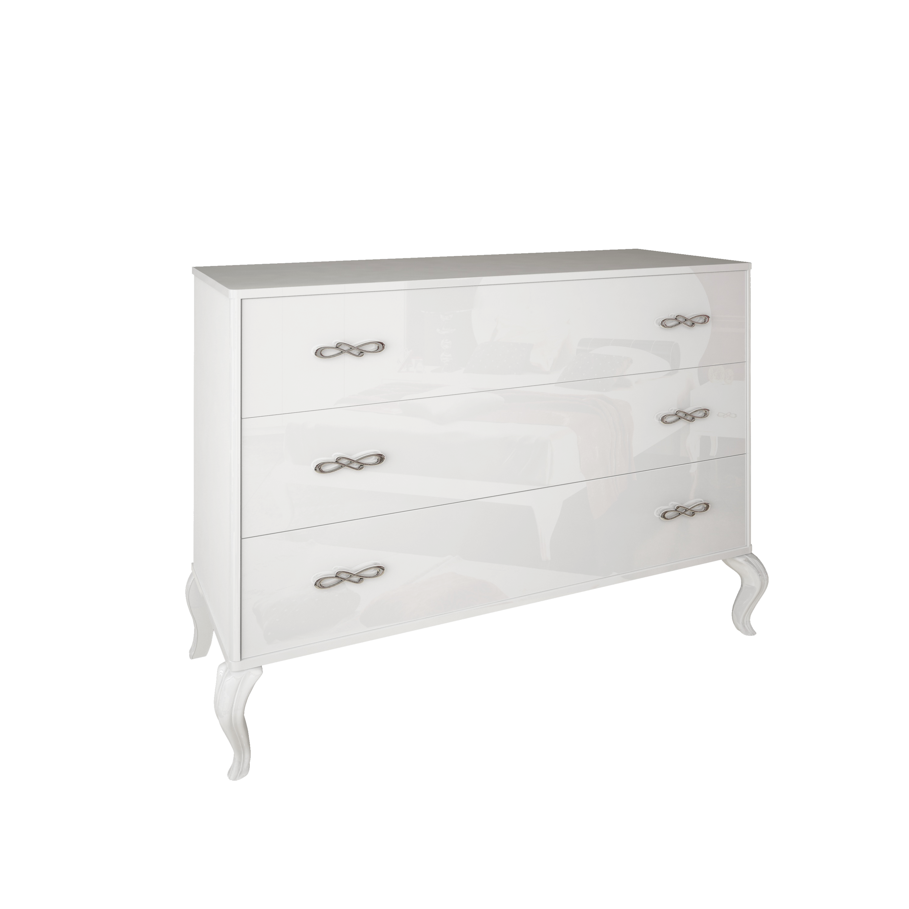 

Комод MiroMark Imperia 3Ш Белый глянец MP-63-WB