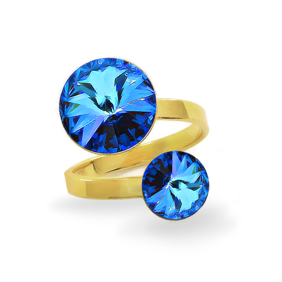 

Кольцо KOBI RIVOLI 8+12 мм со Swarovski модели 7770-3010-35-35