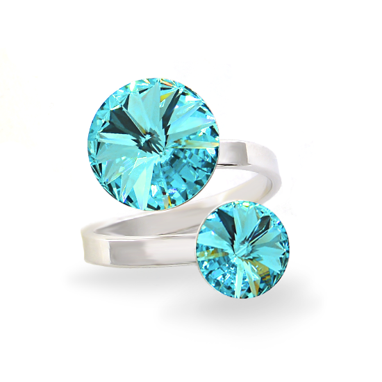 

Кольцо KOBI RIVOLI 8+12 мм со Swarovski модели 7770-3010-21-32