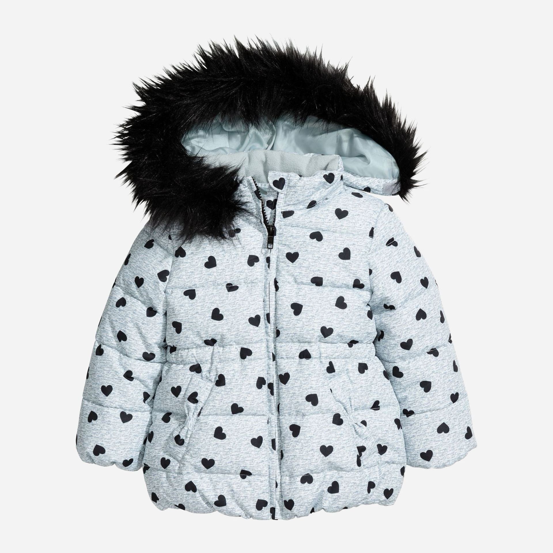 

Зимняя куртка H&M 1910-4943406 110 см Серый/Сердечки (hm01160850793)