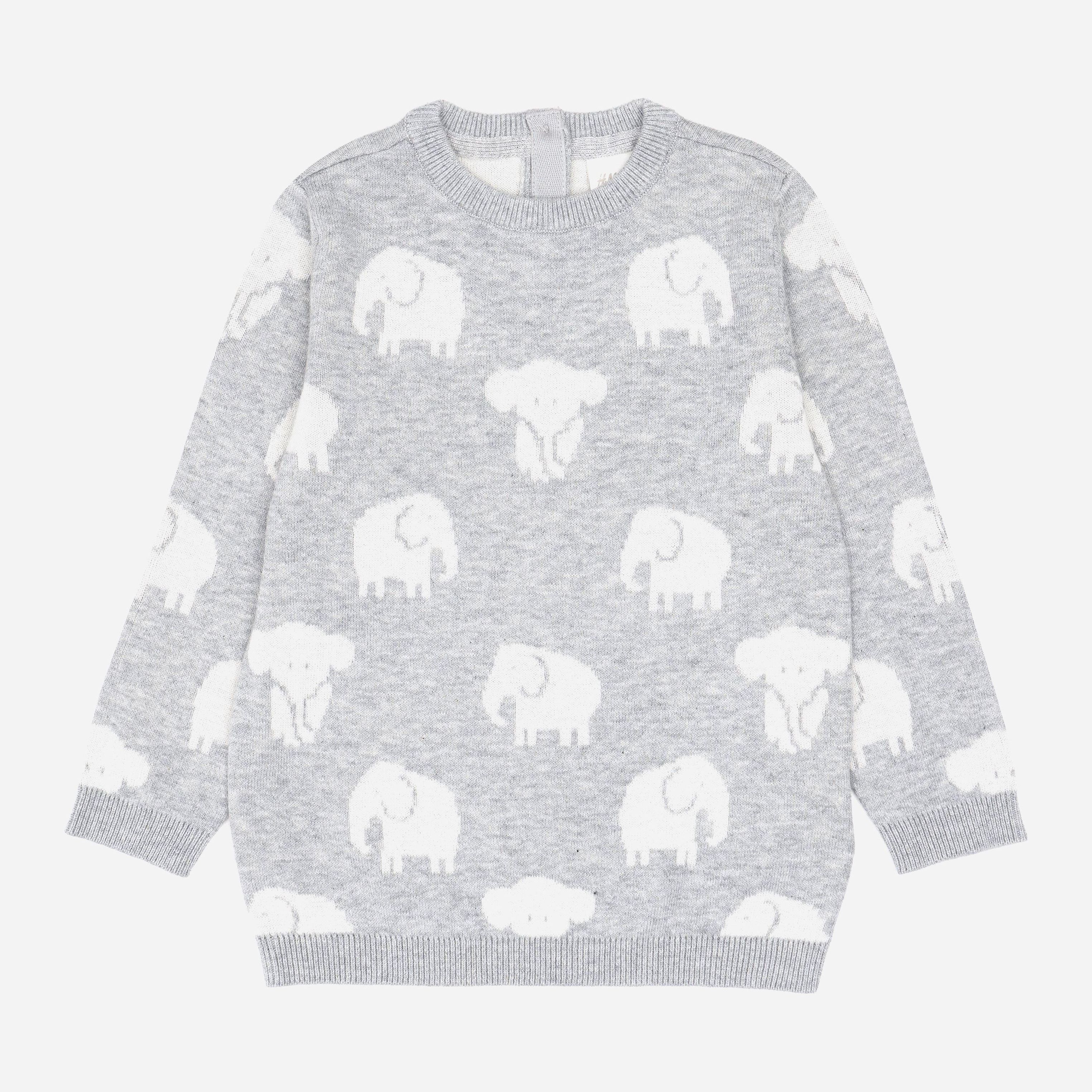 

Джемпер H&M 2406-93566723 80 см Серый/Слоники