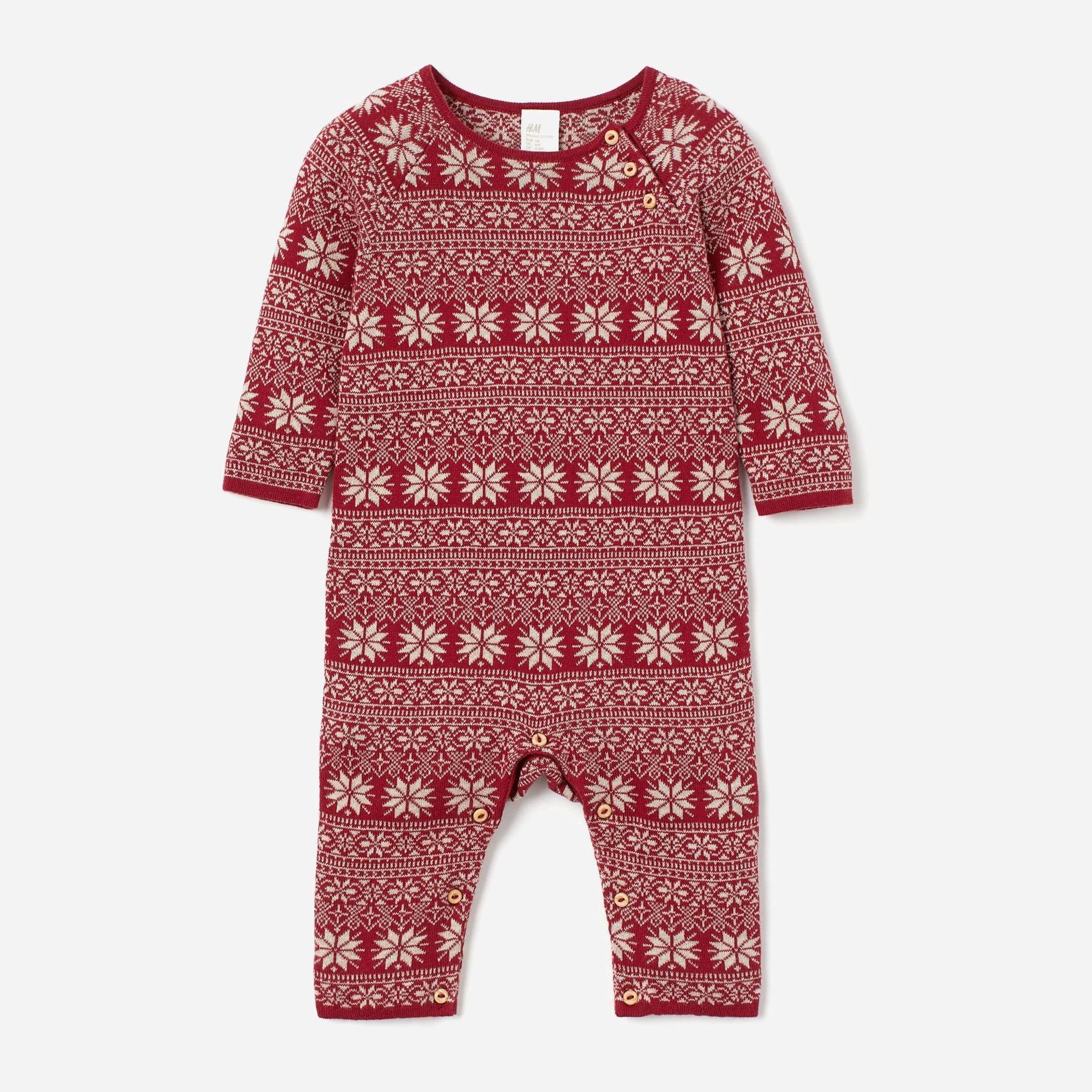 

Человечек утепленный H&M 2710-7819992 80 см Красный/Узор