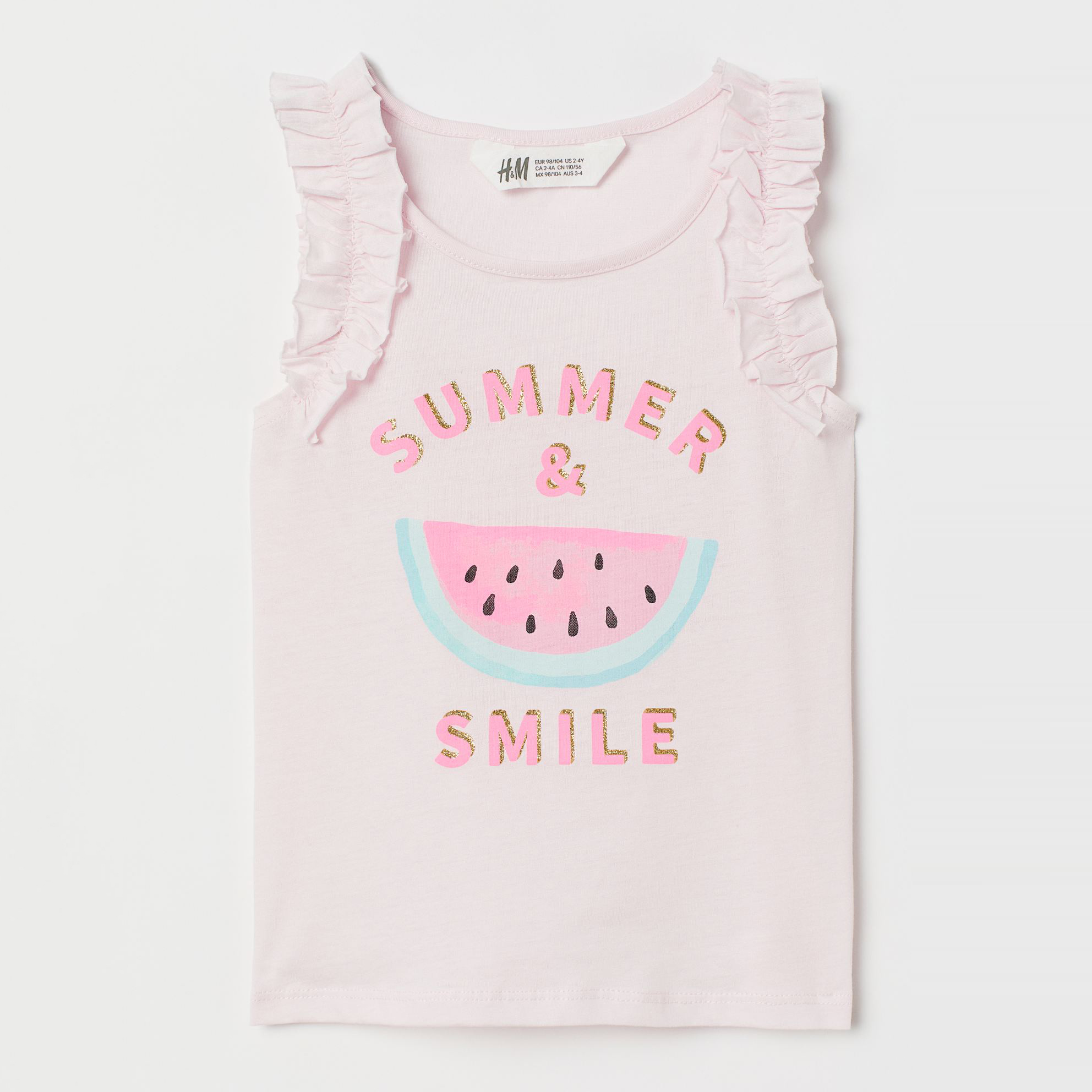 

Майка H&M 2804-6970979 92 см Светло-розовая
