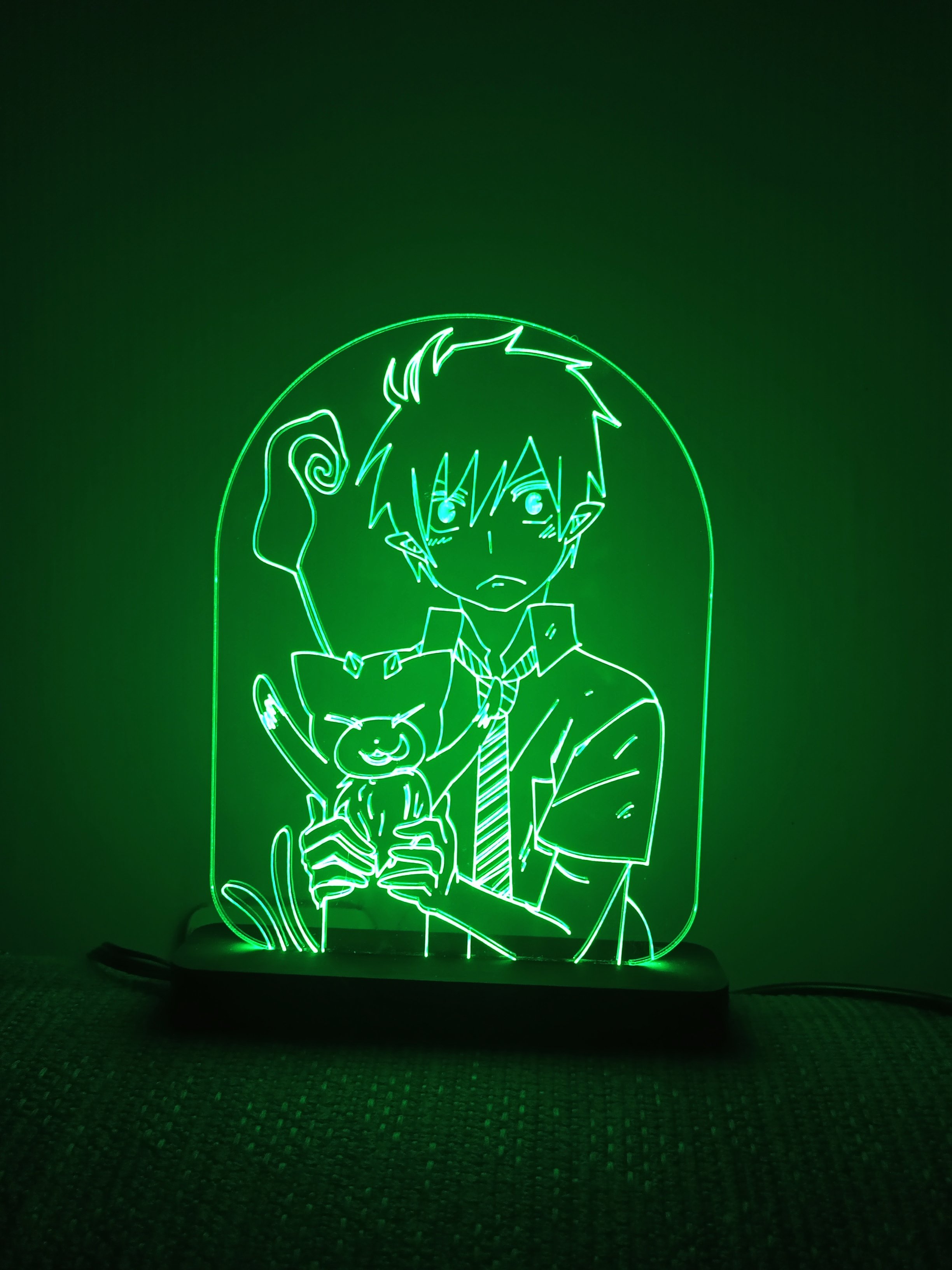 

3D світильник-нічник Zayaka Синій Екзорцист Blue Exorcist Аніме Зелений 672