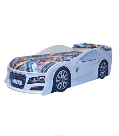 

Кровать-машина Avto-UA AUDI белая с матрасом Стандарт без ПМ 80х180