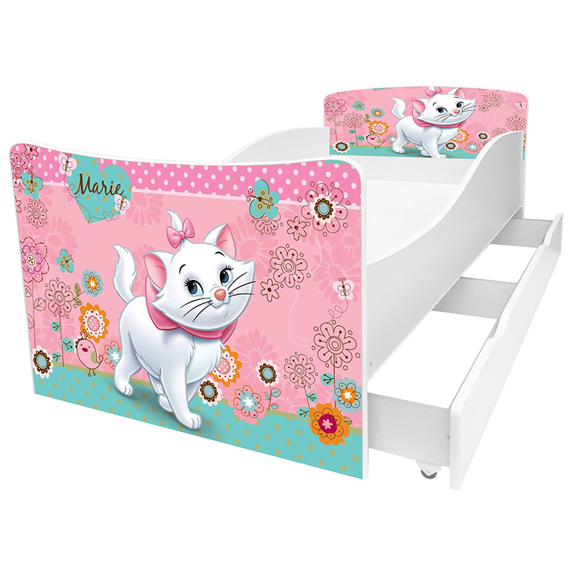

Детская кровать с ящиком Viorina-deko Kinder-29 Кошечка Мари new 70х155