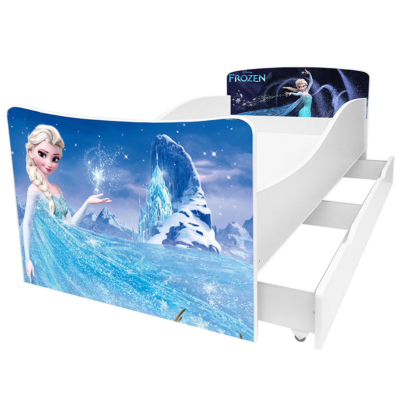 

Детская кровать с ящиком Viorina-deko Kinder-37 Ледяное сердце Эльза new 70х155