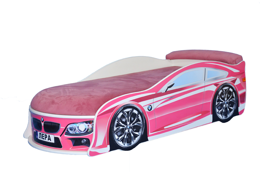 

Кровать-машина Avto-UA BMW розовая с матрасом Стандарт без ПМ 80х180
