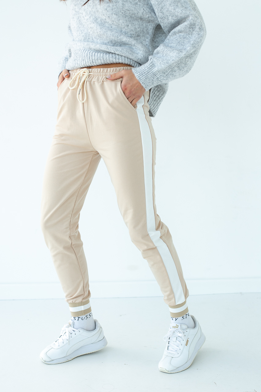 

Женские спортивные штаны с лампасами LUREX - бежевый цвет, L ( 1028242607)