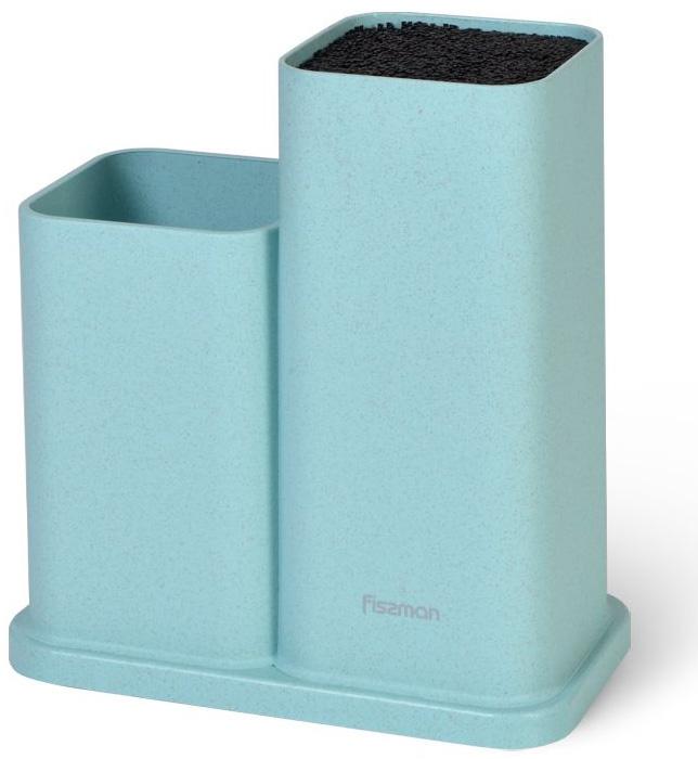 

Подставка-колода Fissman Blue для кухонных ножей и ножниц 20х10х23см двойная