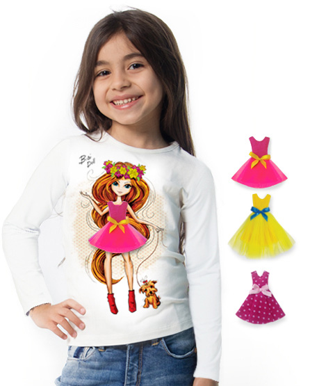 

Лонгслив BiBiClub Top Doll 125 см белый
