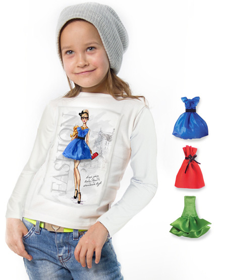 

Лонгслив BiBiClub Fashion Mood 128 см белый