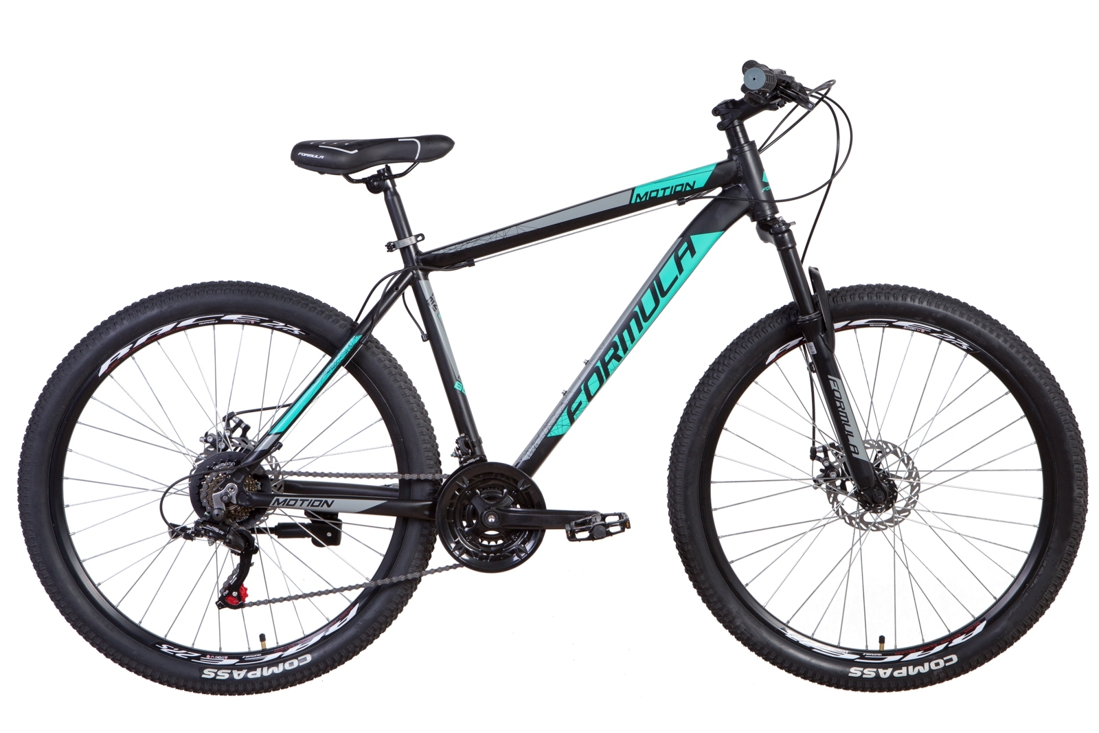 

Велосипед 27.5" Formula MOTION 2021 (черно-бирюзовый с серым (м)) Formula OPS-FR-27.5-073