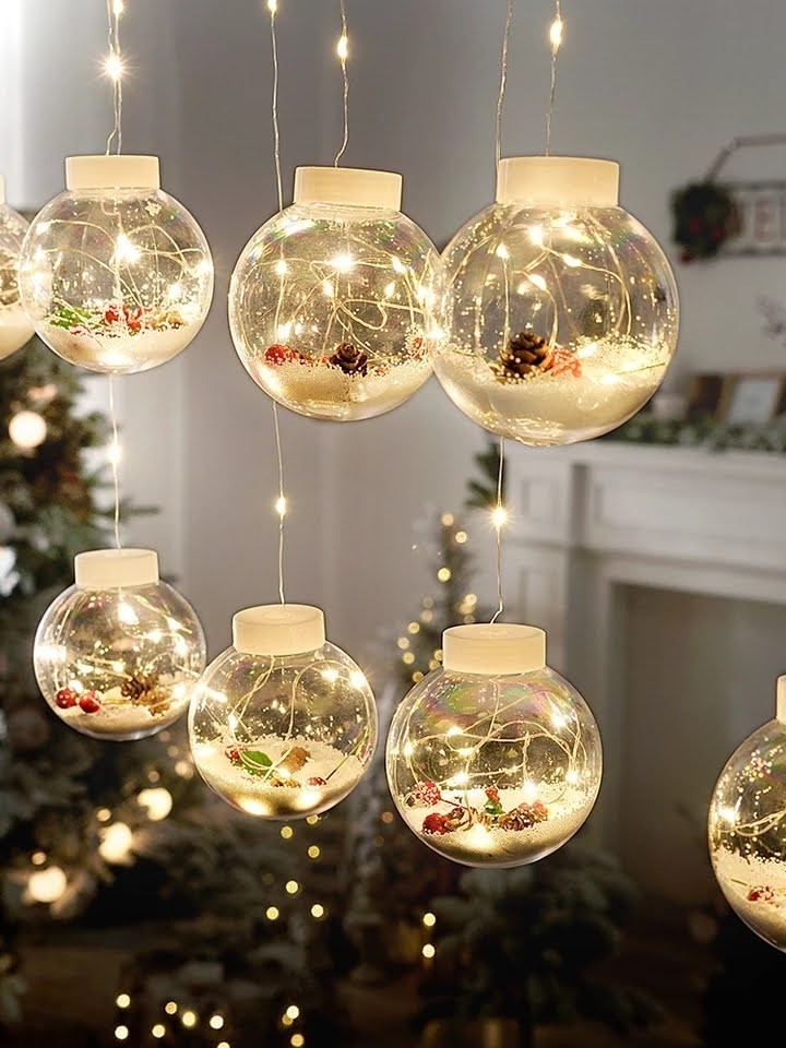 

Новогодняя светодиодная гирлянда (шар с подарком)10шаров 3м. Теплый белый HIUAN