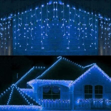 

Гирлянда штора бахрома конус 3м.на0.5м. 120LED, Синий