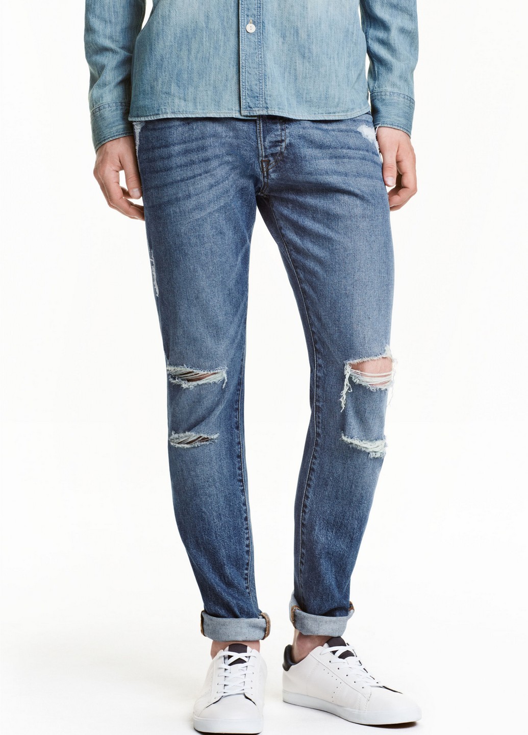

Джинсы H&M W28L30 Синий 0427159_друг.потерт_04