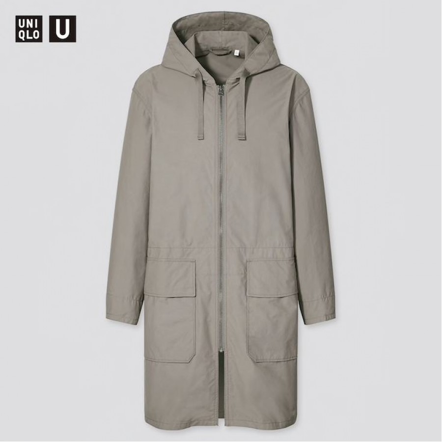 

Тренч Uniqlo c капюшоном  серый 5483, Тренч Uniqlo c капюшоном S серый 5483