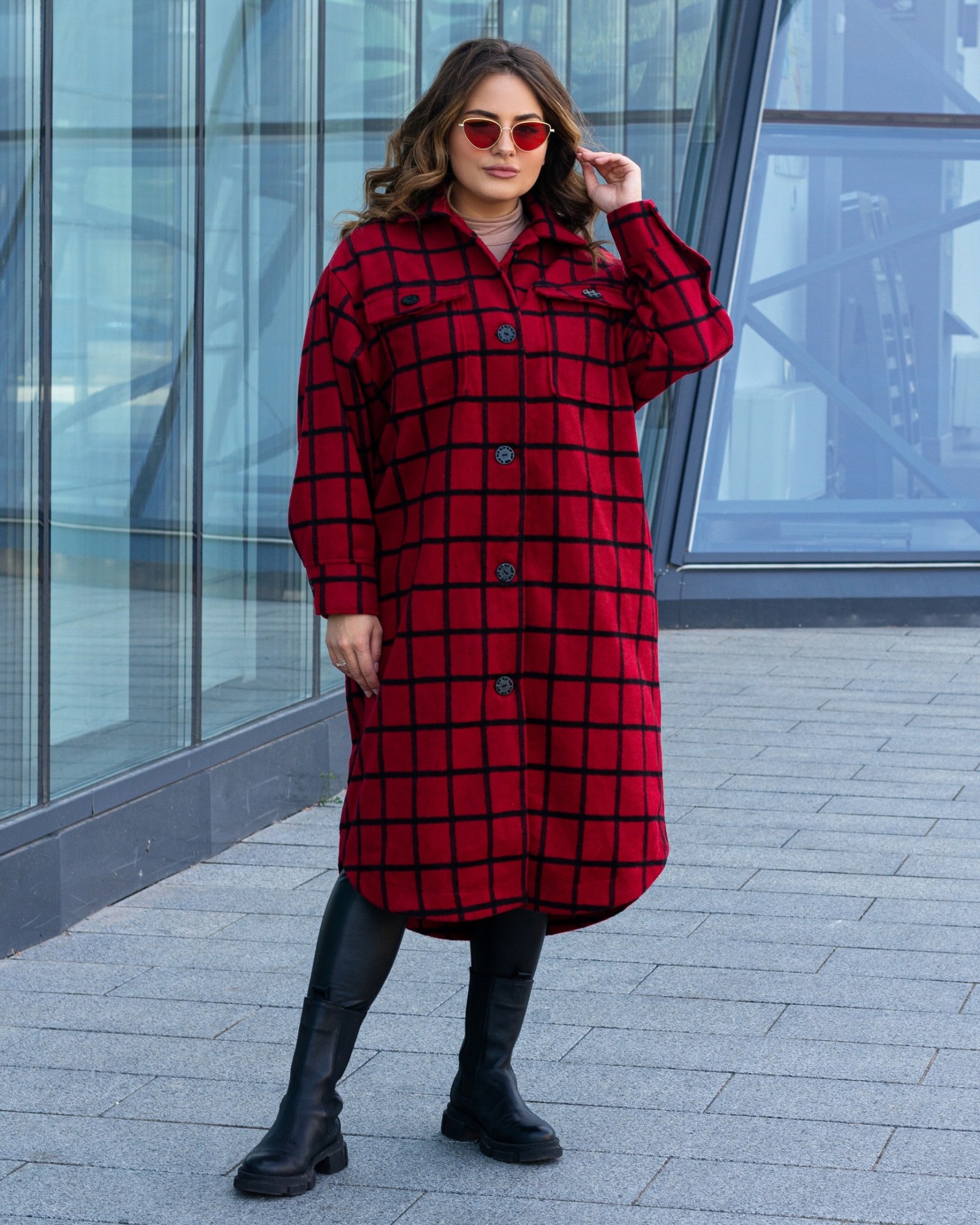 

Пальто Fashion Look 482 красный 48-50
