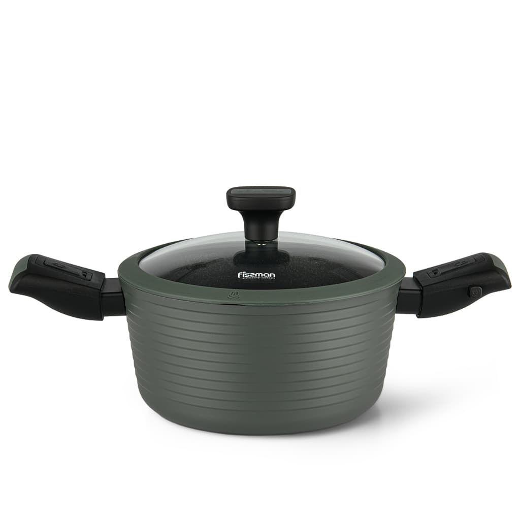 

Кастрюля Fissman Brilliant со стеклянной крышкой и антипригарным покрытием XylanPlus 24х12см/4.5л