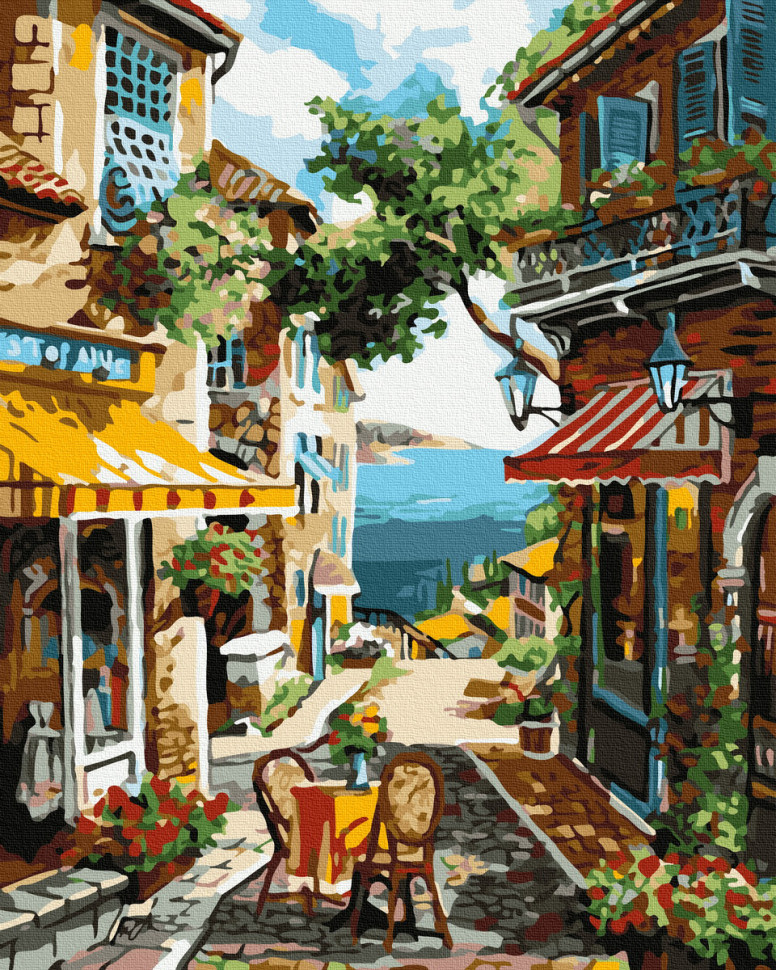 

Картина по номерам. "Кафе у моря" 40*50 см