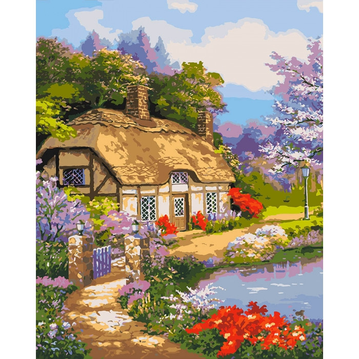 

Картина по номерам. "Домик у озера" 40*50см.