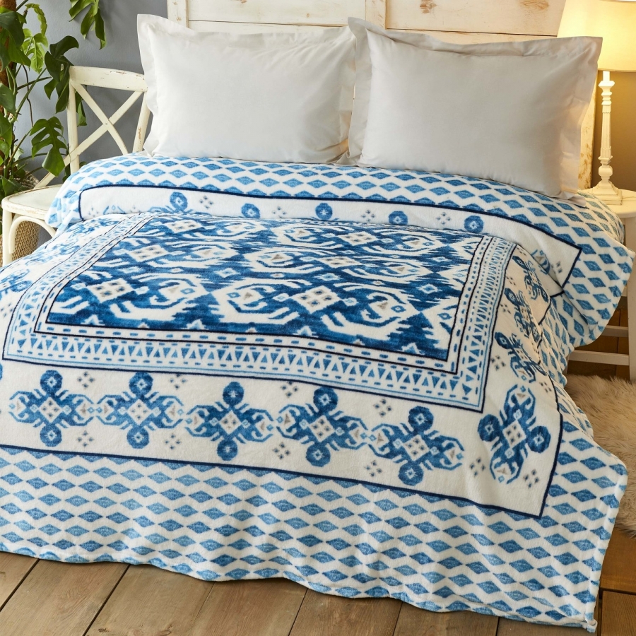 

Плед Karaca Home Neos mavi 200х220 см турция, полиэстер