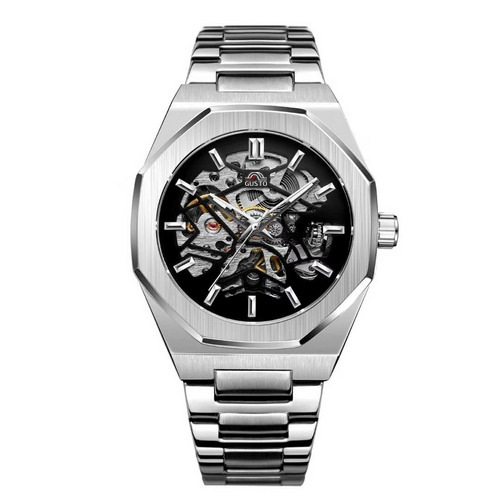 

Наручные часы Gusto Skeleton Silver-Black