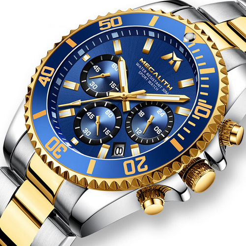 

Наручные часы Megalith 8046M Silver-Gold-Blue