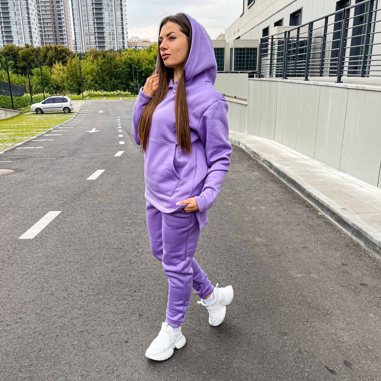 

Сучасний жіночий костюм худі від топового бренду ASOS size XS фіолетовий -