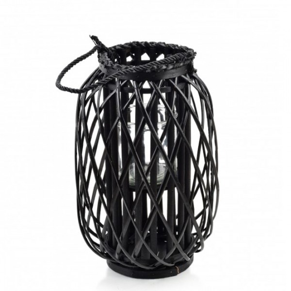 

Подсвечник-фонарь с ручкой LUCIE BLACK H-40 см. Flora 35626