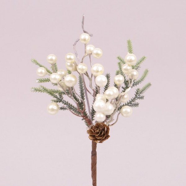 

Веточка новогодняя с белыми ягодками 12шт/уп Flora 75871 (NAT08350)
