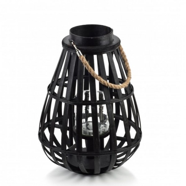 

Подсвечник-фонарь с ручкой LUCIE BLACK H-40 см. Flora 35608