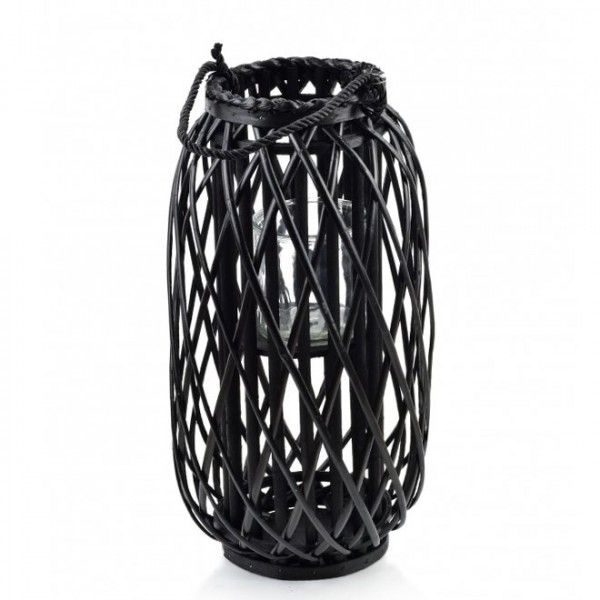 

Подсвечник-фонарь с ручкой LUCIE BLACK H-50 см. Flora 35617