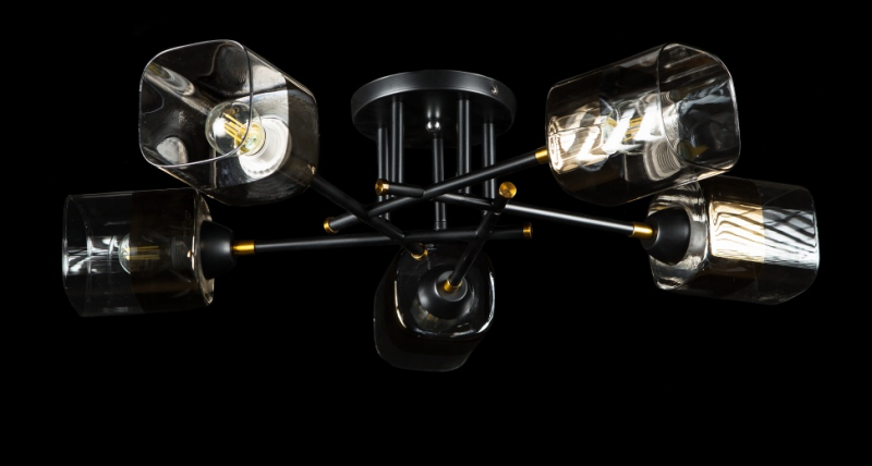 

Люстра с плафонами Ray LGH50337/5 (BRASS+BK) (AN004972)