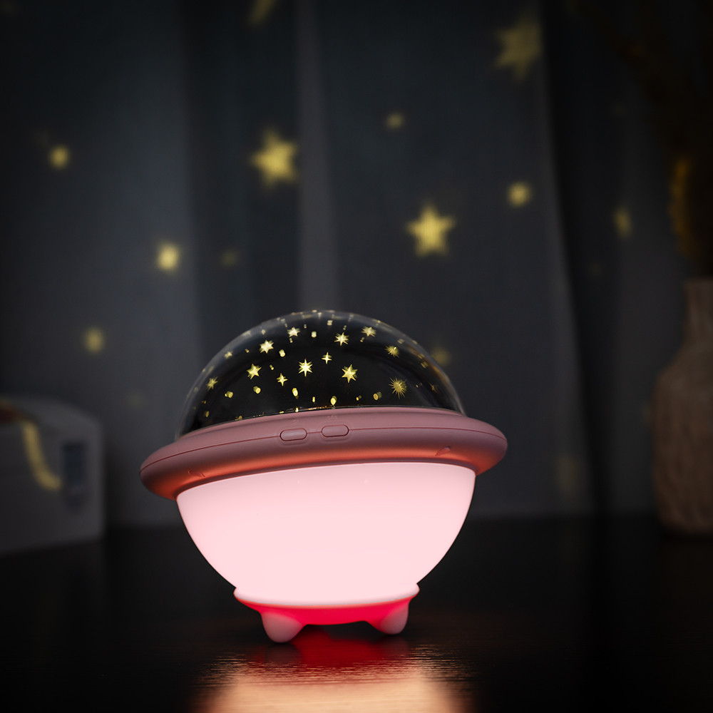 

Детский ночник проектор звездного неба star master НЛО розовый (SM3209425)