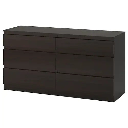 

Комод IKEA KULLEN с 6 ящиками 140x72 см Черно-коричневый (003.092.35)