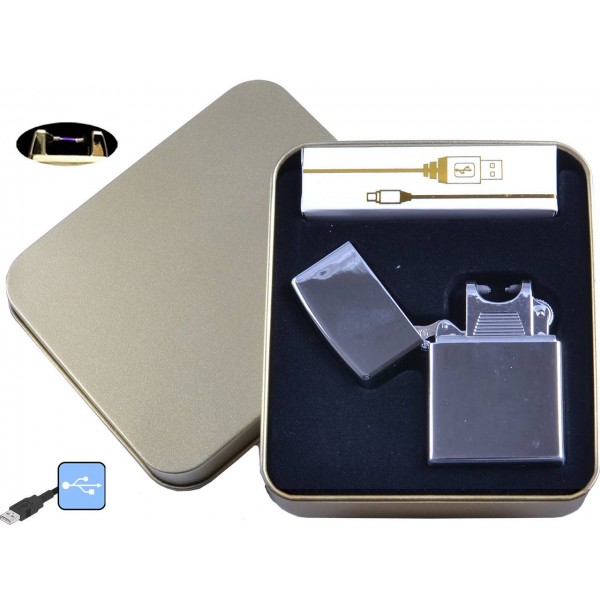 

Электроимпульсная зажигалка в металлической упаковке (USB) 4839-3