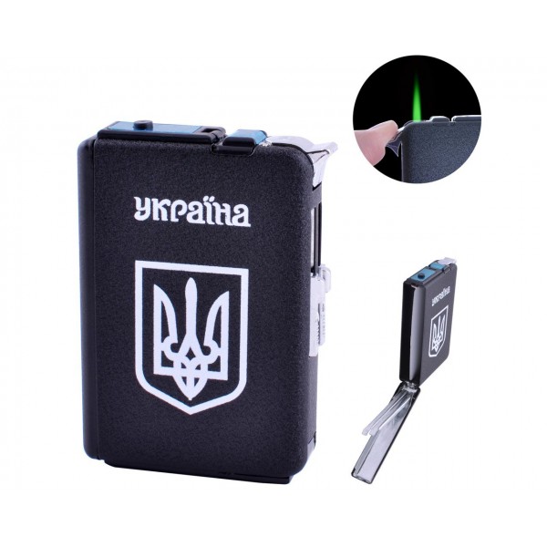 

Портсигар + зажигалка на 10 сигарет "Украина" (Турбо пламя) HL-153