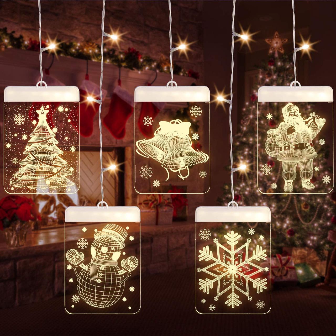 

Светодиодная гирлянда штора 3D светодиодная Happy New Year