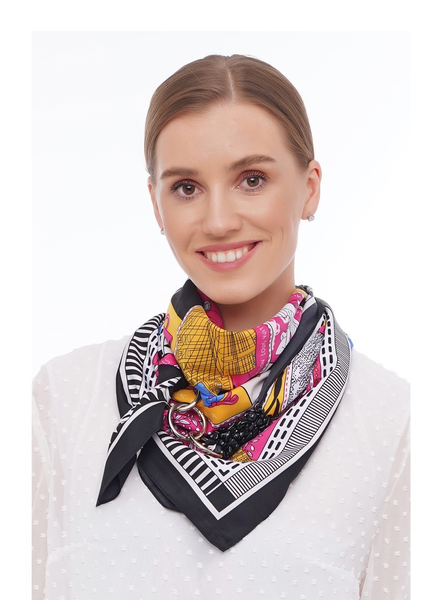 

Платок дизайнерский MyScarf "Черный жемчуг" с маленькими камнями агата
