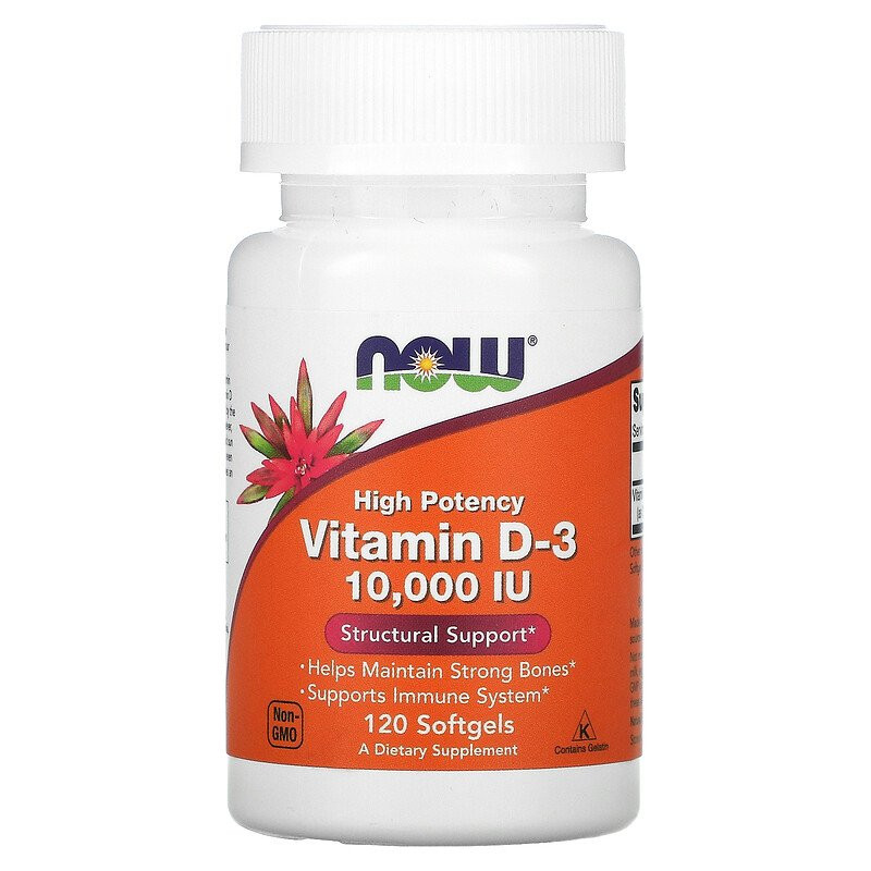 

Витамины и минералы NOW Foods Vitamin D3 10000 IU 120 капсул