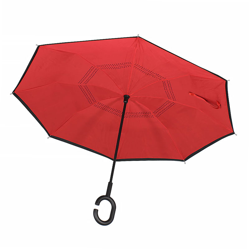 

Зонт наоборот Up-Brella Красный ветрозащитный умный антизонт