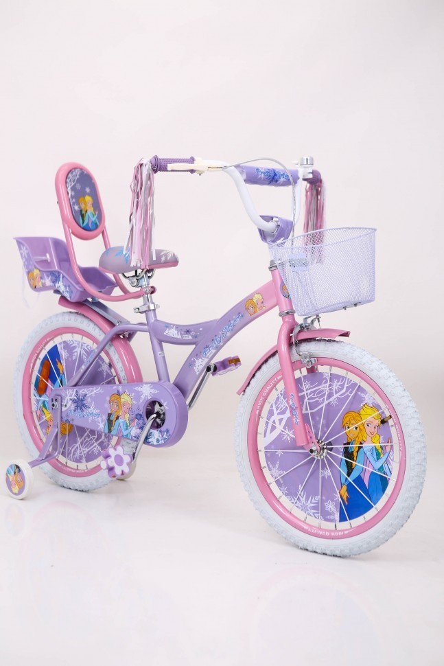 

Велосипед для дівчаток PRINCESS-1 FROZEN 18'' з кошиком та сидінням для ляльки
