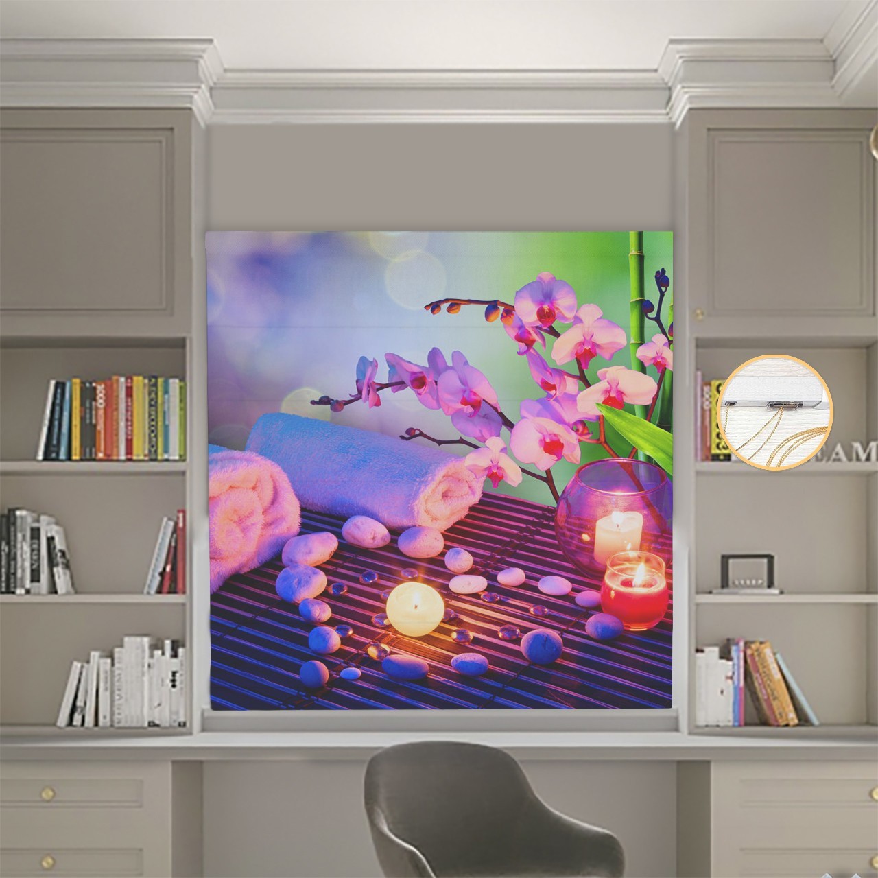 

Римские шторы DECOLIV Фотопечать Цветы 00-182 Блэкаут 40*170 см