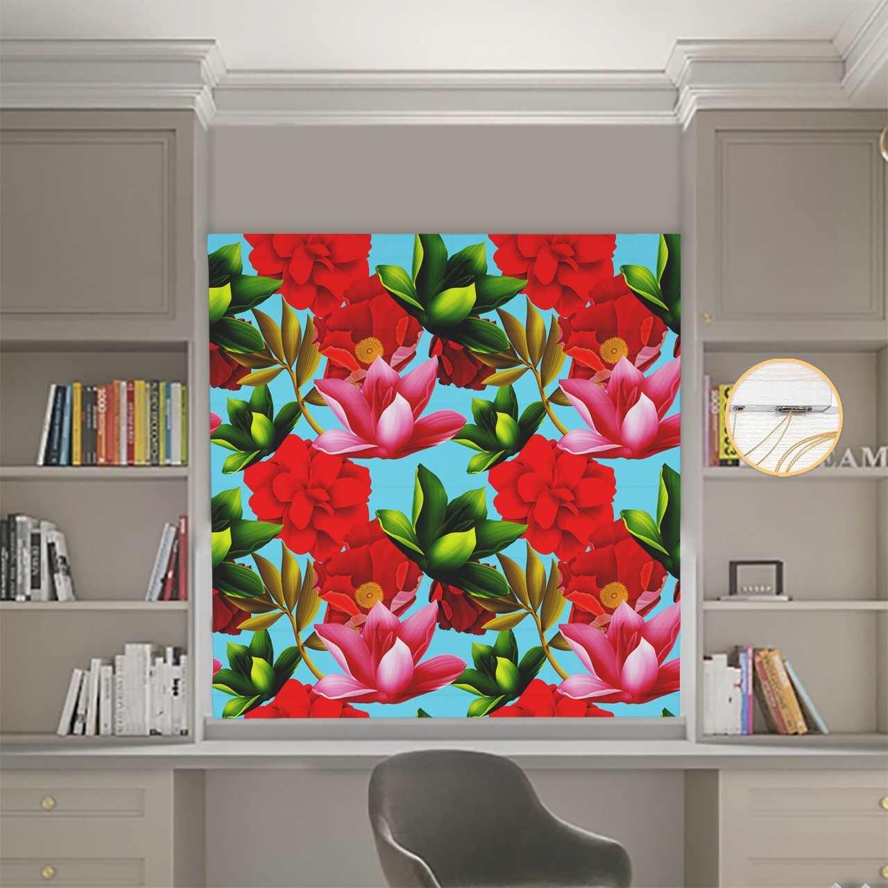 

Римские шторы DECOLIV Фотопечать Цветы 15-175 Блэкаут 240*170 см